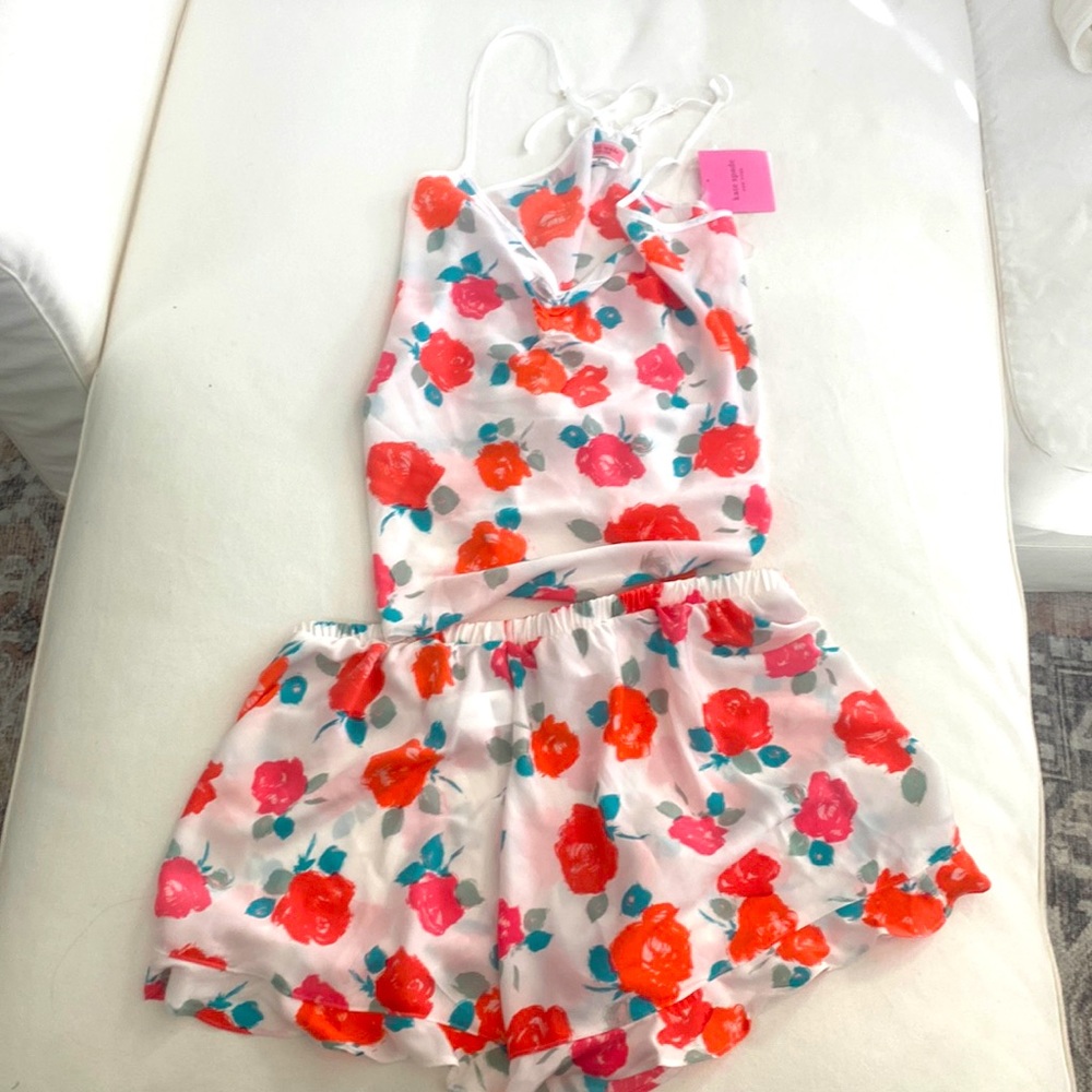 Kate Spade New York floral outfit.